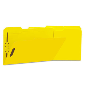 Universal® Deluxe Reinforced Top Tab Folders With Two Fasteners, 1-3-cut Tabs, Legal Size, Yellow, 50-box freeshipping - TVN Wholesale